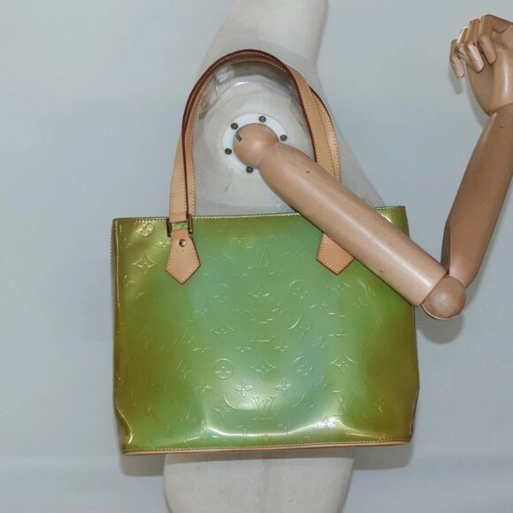 LOUIS VUITTON Monogram Vernis Houston Hand Bag Baby Blue - Picture 1 of 16